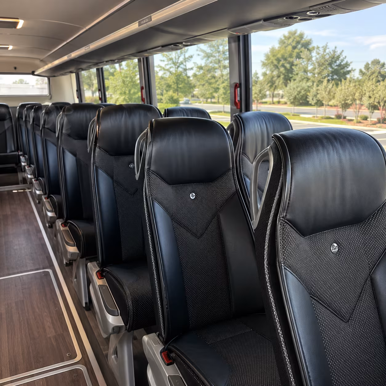 south gate 45 passenger charter bus interior