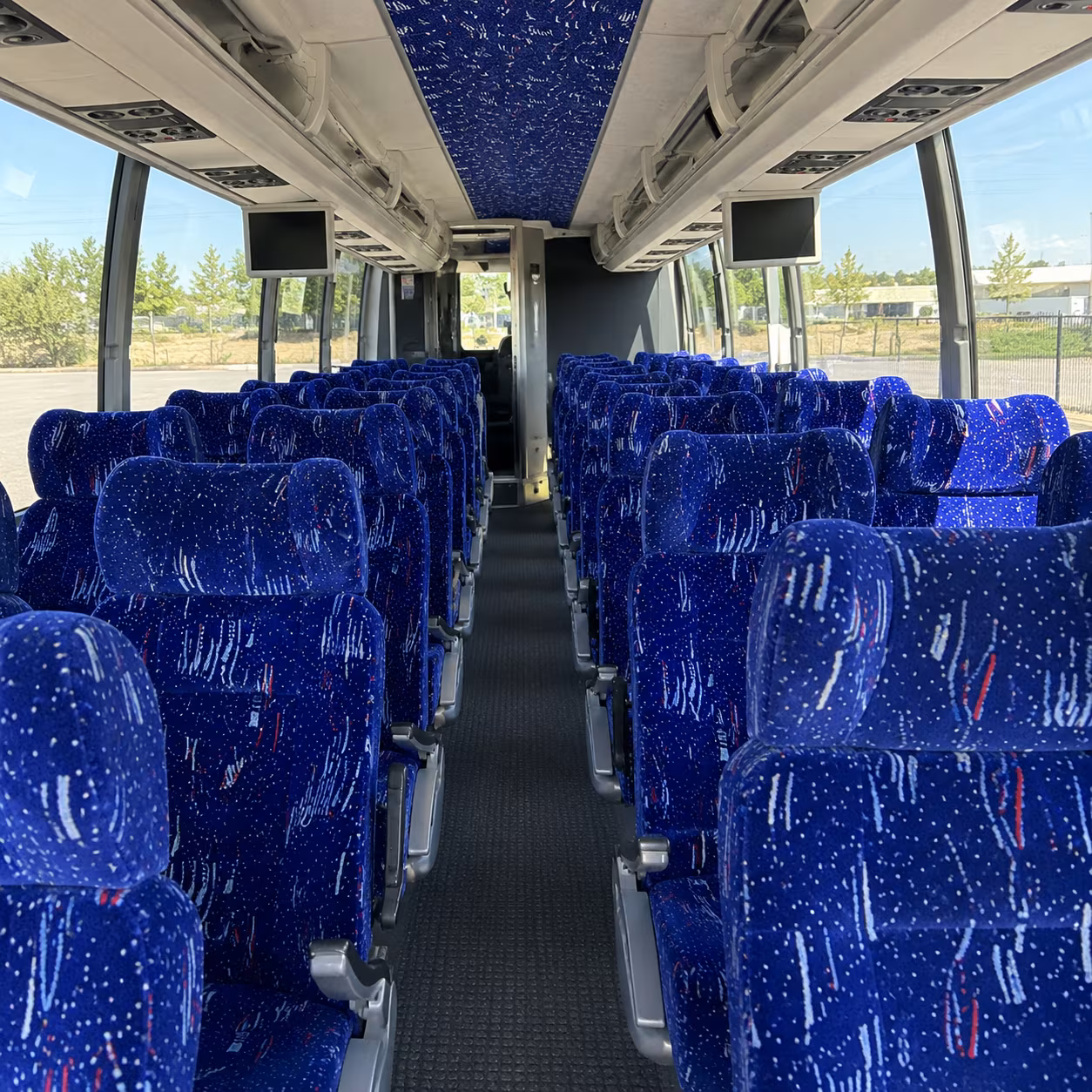 south gate 54 passenger charter bus interior
