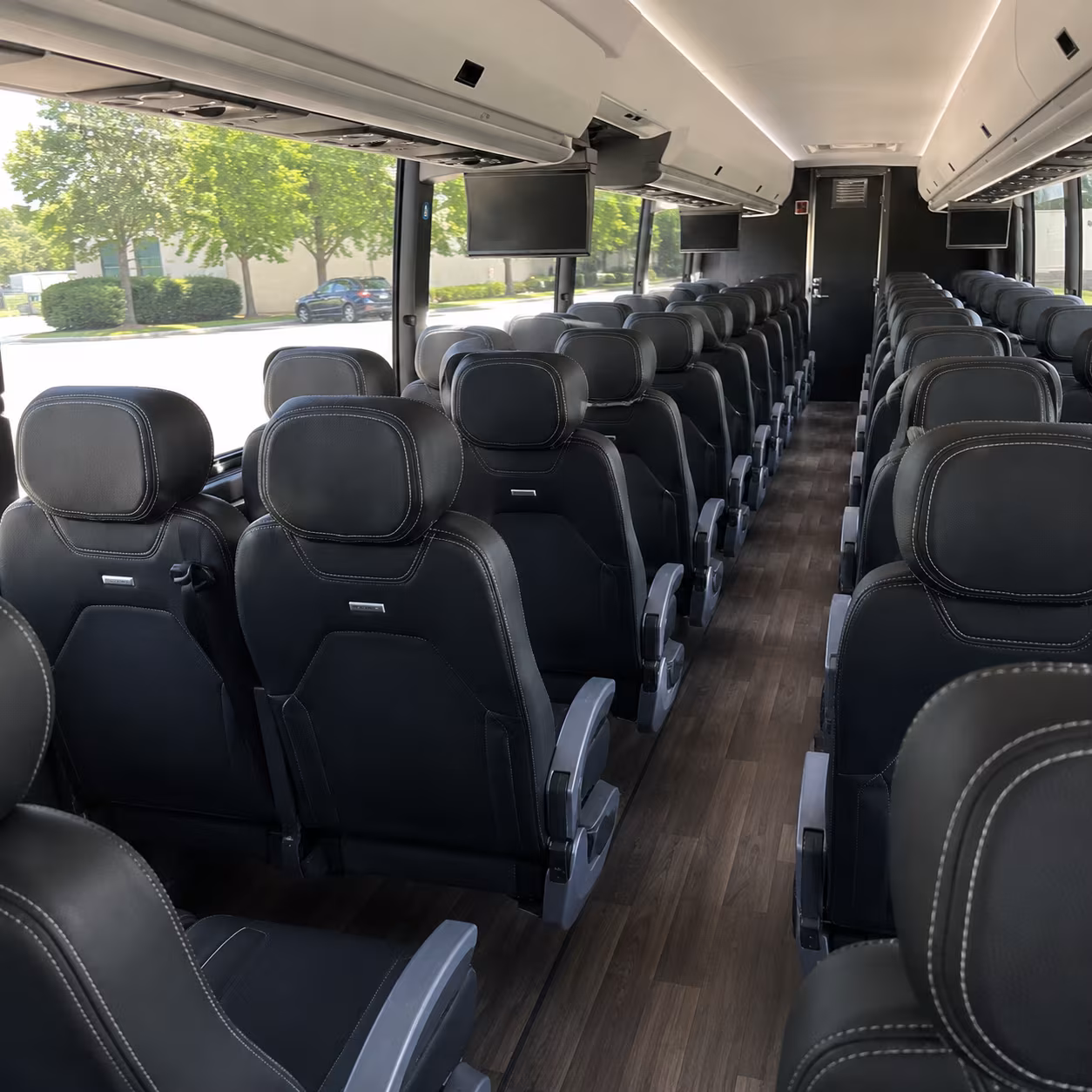 south gate 56 passenger charter bus interior